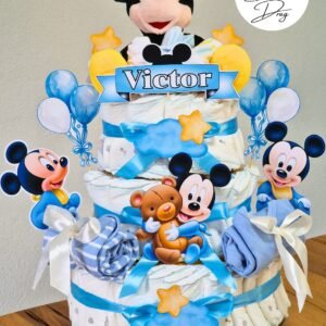 Tort din scutece personalizat Mickey Mouse Baby
