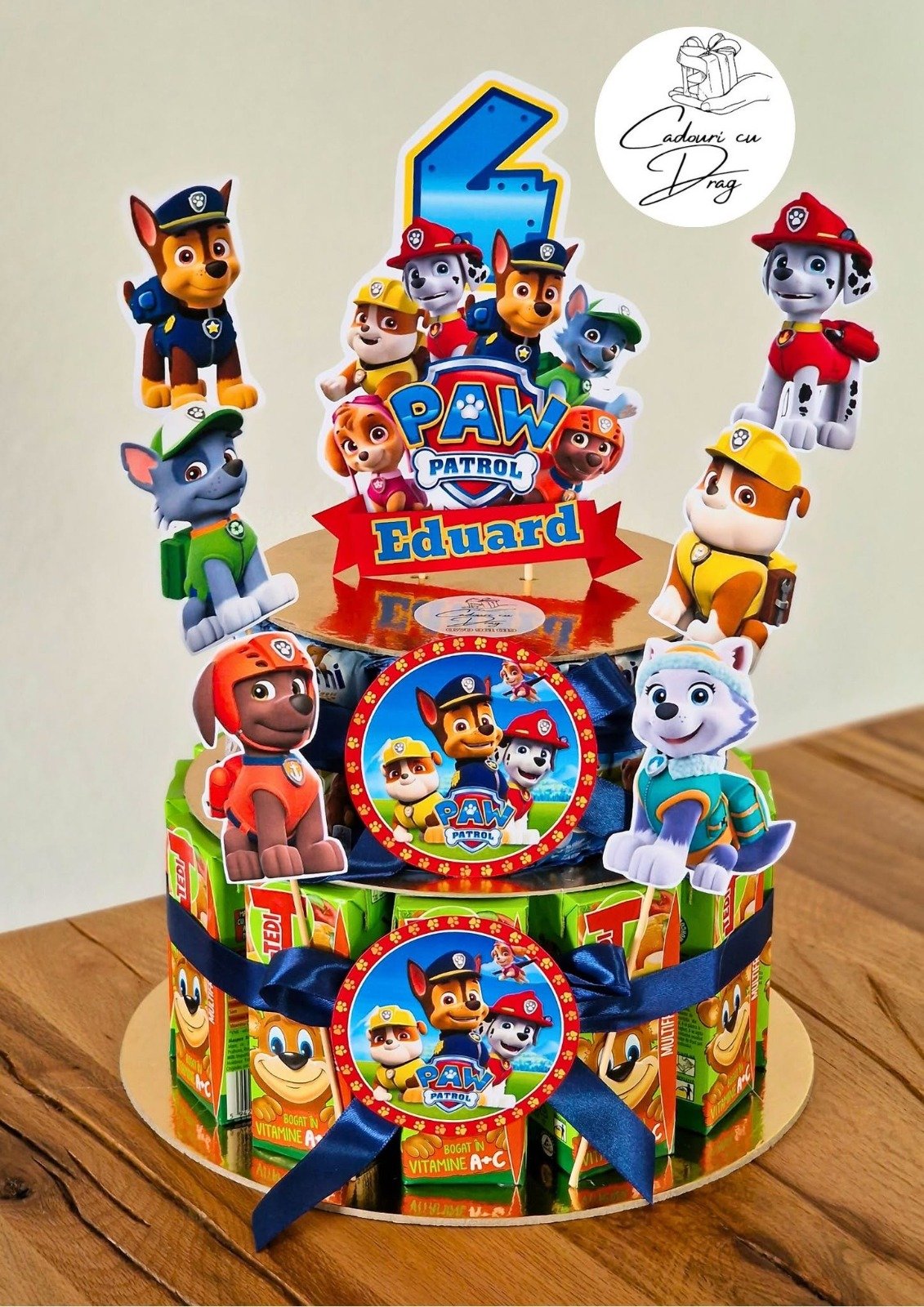 Tort din dulciuri personalizat Patrula Cățelușilor (PAW Patrol)