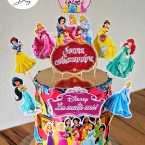 Tort din dulciuri ambalate personalizat Printese Disney – 15 porții (Tedi & Barni)