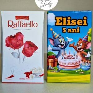 Cutie cu bomboane pentru cadru didactic - Raffaello 80g (Tom & Jerry)