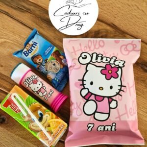 Punguțe personalizate copii – Hello Kitty – Tedi, Baloane de săpun & Barni