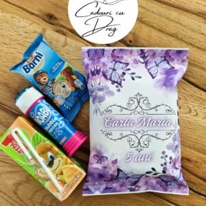 Punguțe personalizate copii – Fluturi – Tedi, Baloane de săpun & Barni Pentru Punguțe personalizate copii – Fluturi – Te